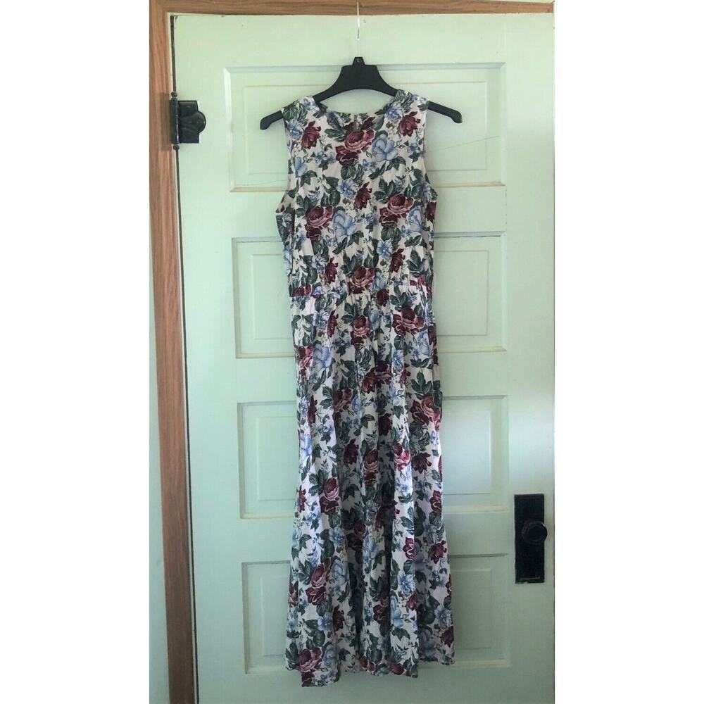 Jamie Brooke Cottagecore Floral Dress Women's Size Medium Sleeveless No Belt